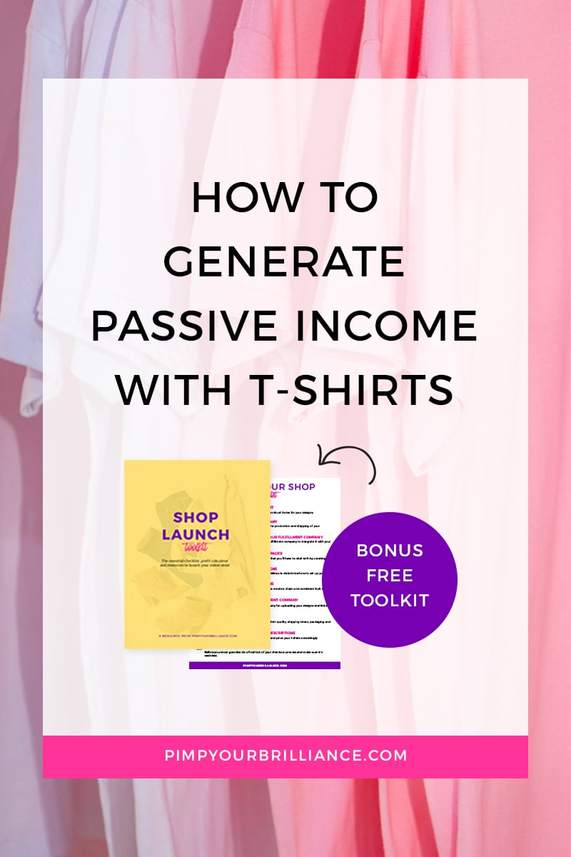 image which reads how to generate passive income with t-shirts