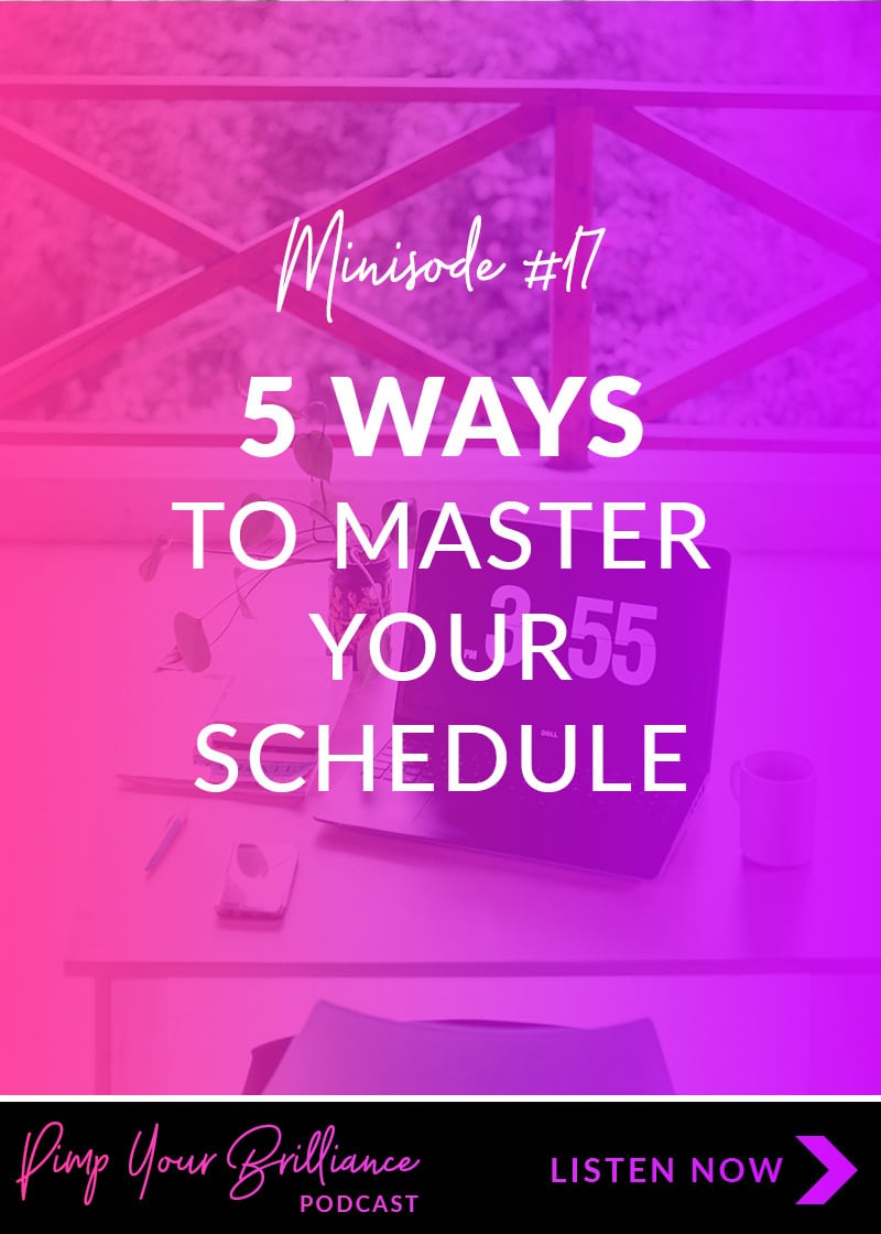 Without a plan in place guiding the use of our time, it’s ridiculously easy to invest in work that doesn’t help you get stuff done. In this episode, I’m sharing 5 ways to master your schedule and maximize your productivity.